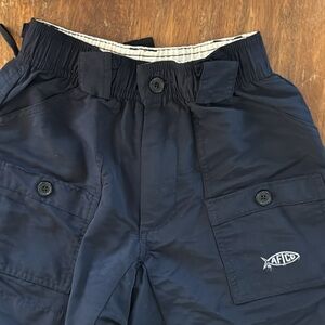 AFTCO Blue Elastic Waist Shorts with Belt Loops